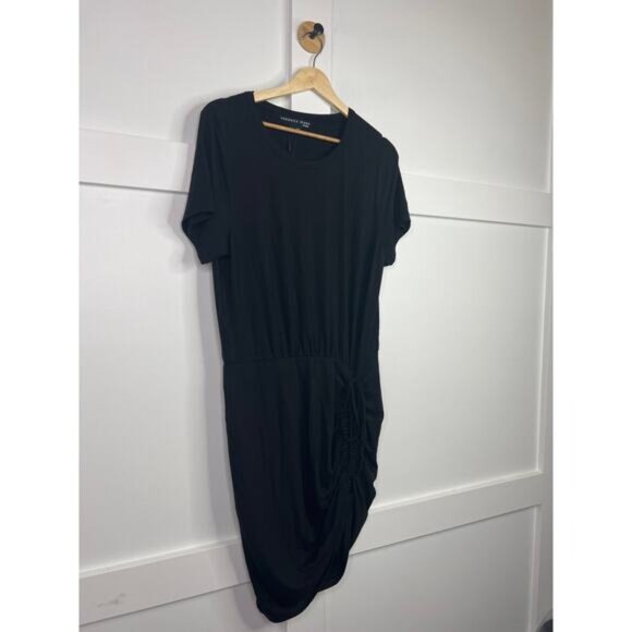NWT Veronica Beard Hannock Ruched Short Sleeve Black Casual Mini Dress - Picture 3 of 8